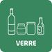 Sticker tri sélectif vert pour verre 132x132 mm