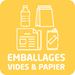 Sticker tri sélectif jaune pour emballages 132x132 mm