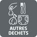 Sticker tri sélectif gris pour autres déchets 132x132 mm