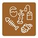 Aimant tri sélectif marron biodéchets 45x45 mm