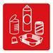 Aimant tri sélectif rouge pour métal 90x90 mm