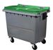 Conteneur poubelle 4 roues 660L vert barre ventrale Rossignol
