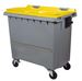 Conteneur poubelle 770L 4 roues jaune barre ventrale Rossignol