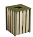 Poubelle exterieure bois Rossignol 50L vert olive