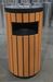 Poubelle extérieur bois et acier ronde 50 L serrure