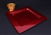 Sous assiette plastique carree carmin par 72