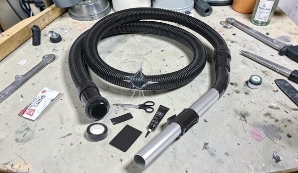 réparer remplacer flexible aspirateur percé