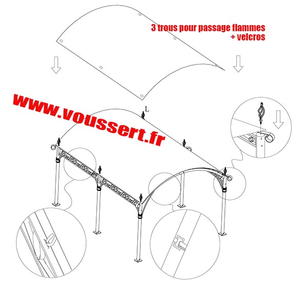 Toile tonnelle de jardin 6 pieds